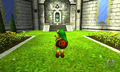 Link em Castle Courtyard encontrando Zelda