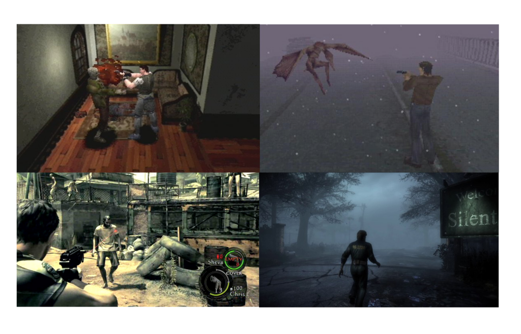 Montagem de Silent Hill e Resident Evil